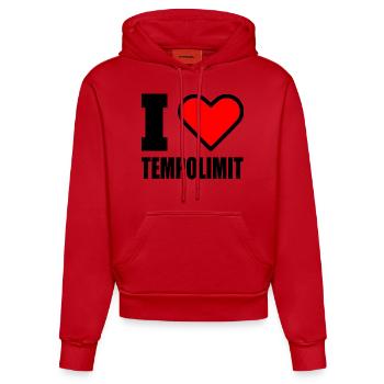 I love tempolimit - Organic Fitted Hoodie Made in EU - Rot - Vorne