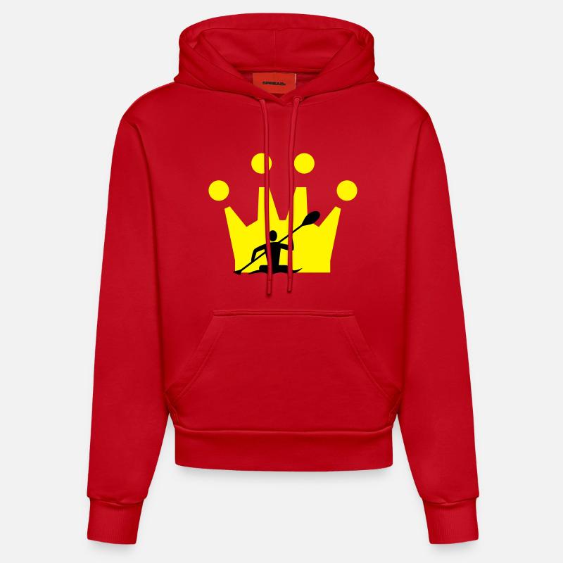 Couronne de canoë - Sweat à capuche bio ajusté fabriqué en UE - rouge