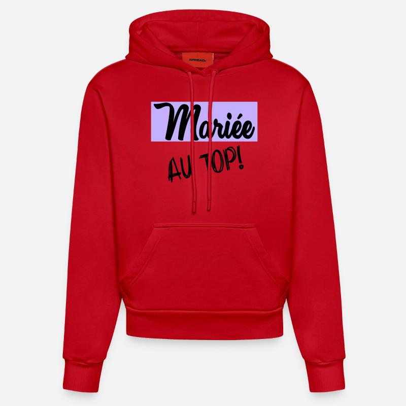 FUTURE MARIEE. EVJF. MARIEE - Sweat à capuche bio ajusté fabriqué en UE - rouge