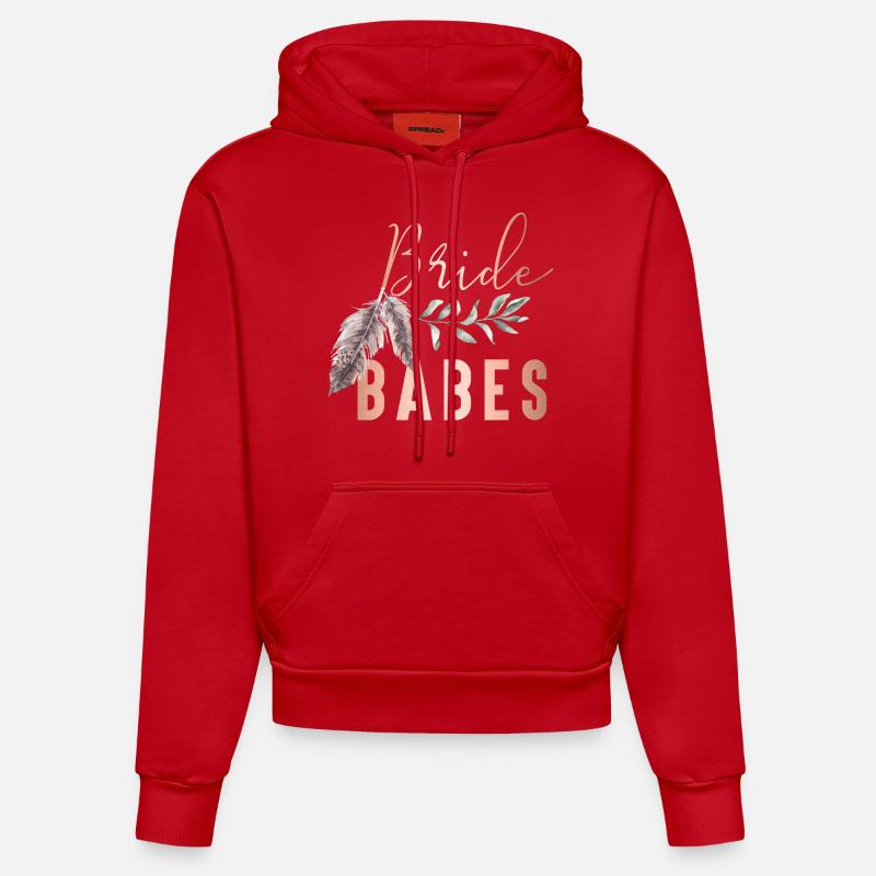 Boho Bride Babes Épouse - Sweat à capuche bio ajusté fabriqué en UE - rouge