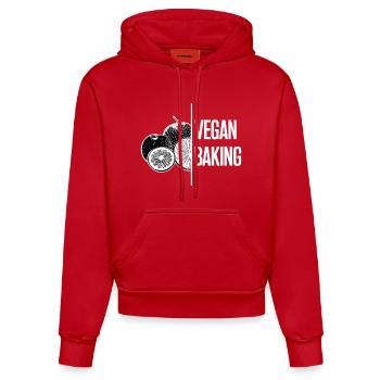 Vegan Backen Obst Küche - Organic Fitted Hoodie Made in EU - Rot - Vorne