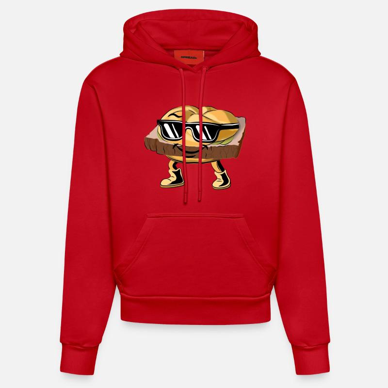 Leberkäs avec style et attitude. - Sweat à capuche bio ajusté fabriqué en UE - rouge