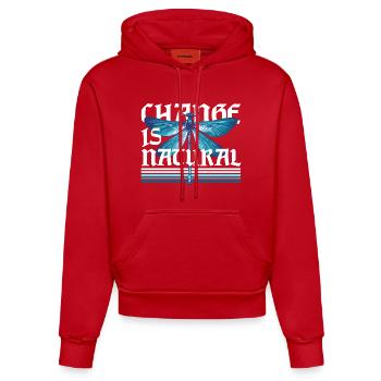 Libelle Libellen Change Is Natural - Organic Fitted Hoodie Made in EU - Rot - Vorne