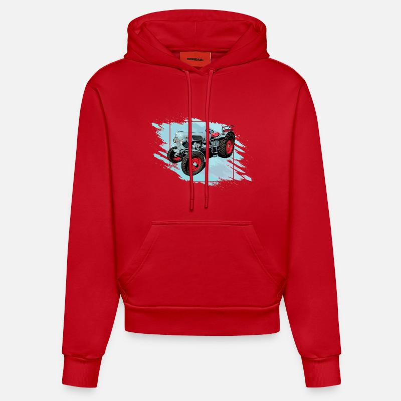 Le Tiger EM 235 - Sweat à capuche bio ajusté fabriqué en UE - rouge