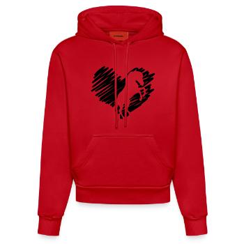 Ich Herz Pferde - Organic Fitted Hoodie Made in EU - Rot - Vorne