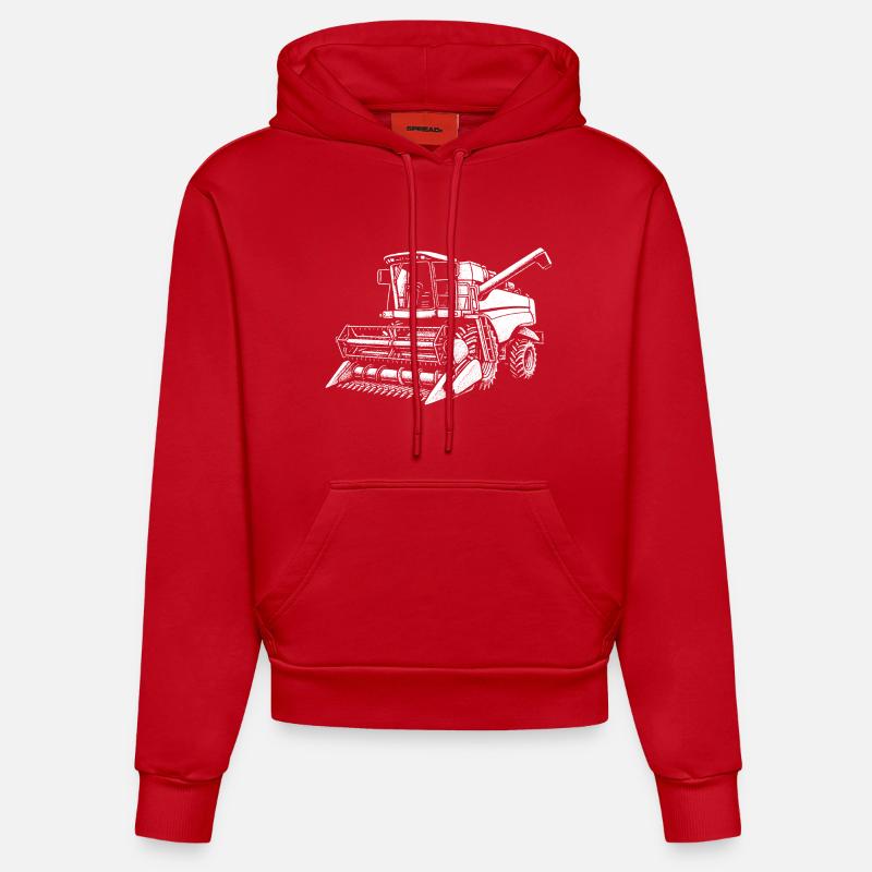 Géant des moissons en tournée - Sweat à capuche bio ajusté fabriqué en UE - rouge