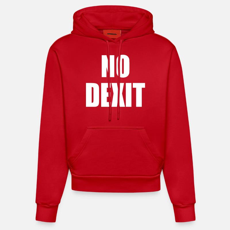 No dexit - Sweat à capuche bio ajusté fabriqué en UE - rouge