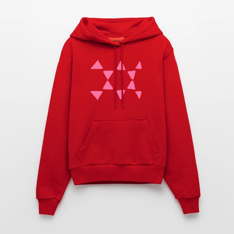 Triangular Pattern Triangular Shapes Organic Fitted Hoodie Made in EU