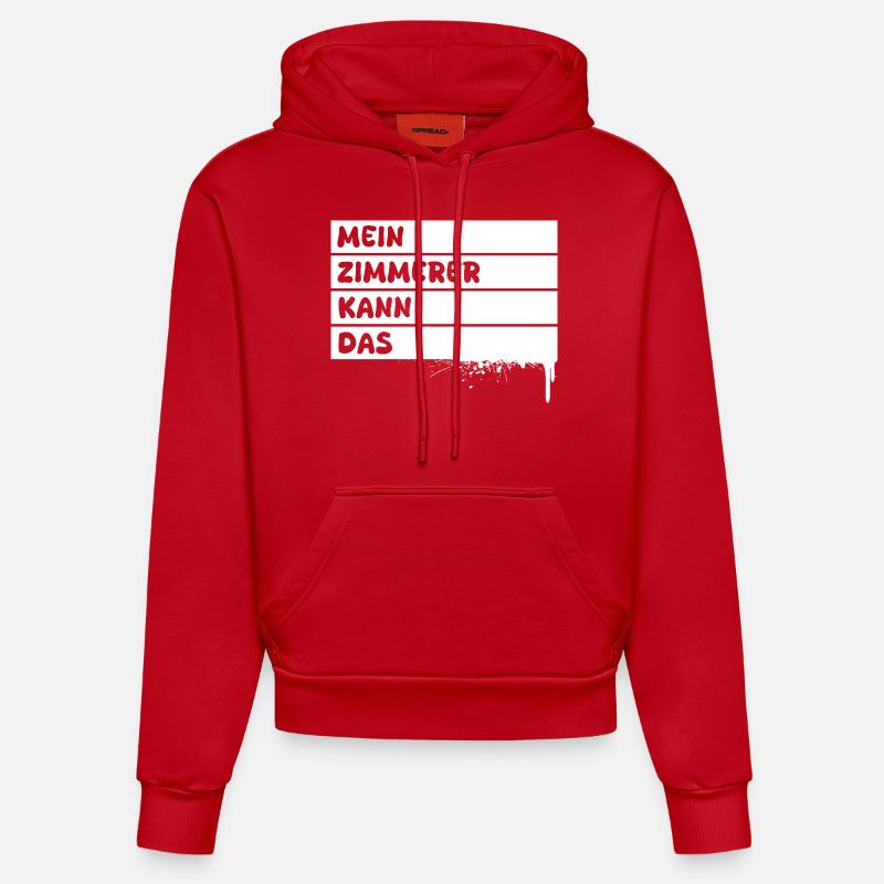 Charpentier - Sweat à capuche bio ajusté fabriqué en UE - rouge
