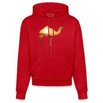 Camel - Organic Fitted Hoodie Made in EU - red - Front