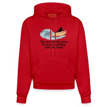 ALS MENSCHEN - Organic Fitted Hoodie Made in EU - Rot - Vorne