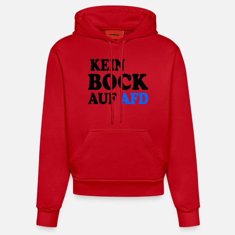 Pas de désir pour l’AfD - Sweat à capuche bio ajusté fabriqué en UE - rouge