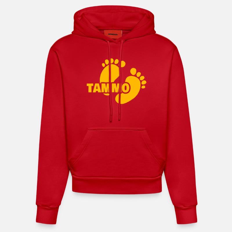 Tammo - Sweat à capuche bio ajusté fabriqué en UE - rouge