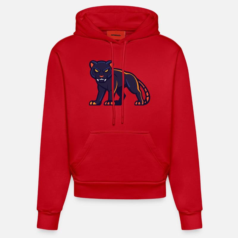 Panthère d’Halloween Animal - Sweat à capuche bio ajusté fabriqué en UE - rouge