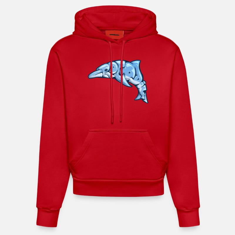Graff Dauphin - Sweat à capuche bio ajusté fabriqué en UE - rouge