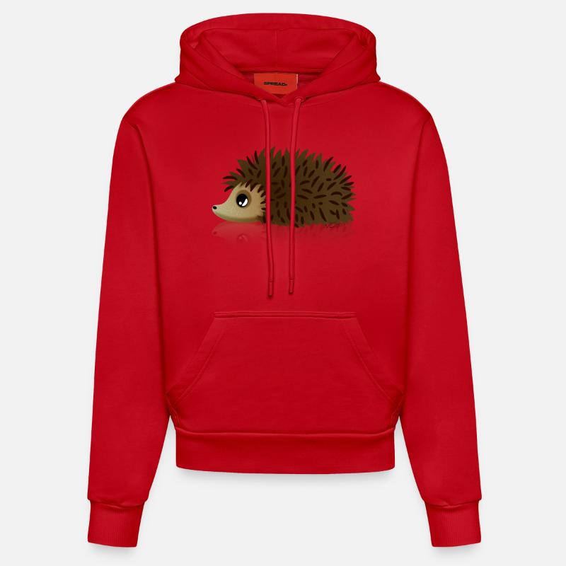 Hérisson - Sweat à capuche bio ajusté fabriqué en UE - rouge