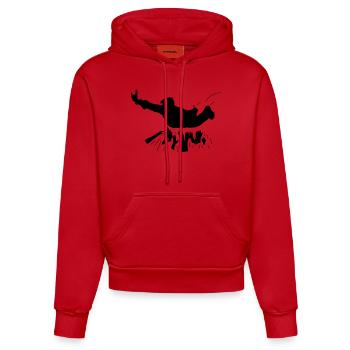 Super-Stagediver [vec] - Organic Fitted Hoodie Made in EU - Rot - Vorne