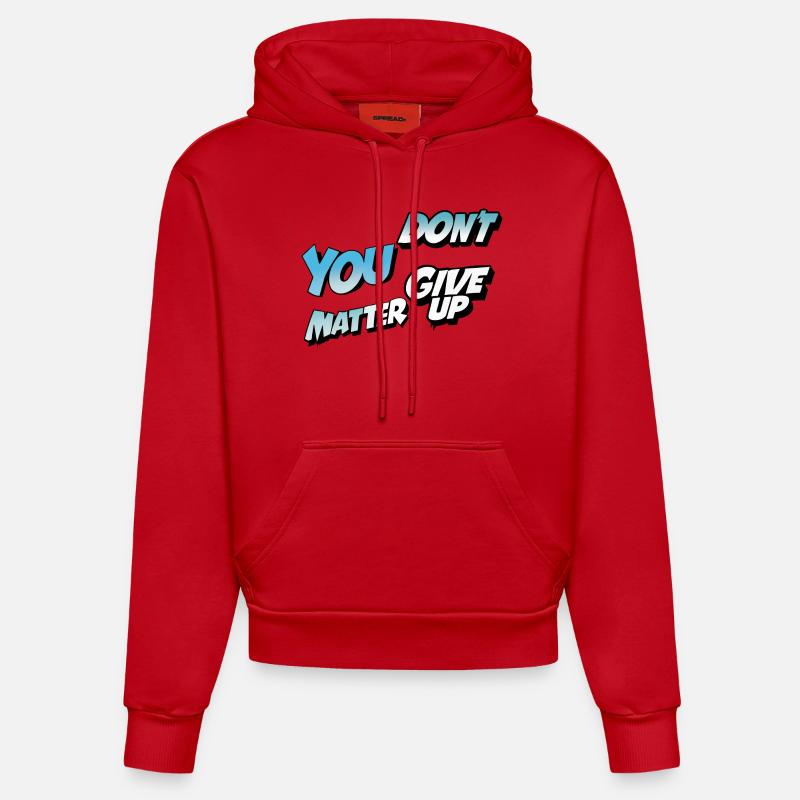 Gebt nicht auf oder ja - Organic Fitted Hoodie Made in EU - Rot