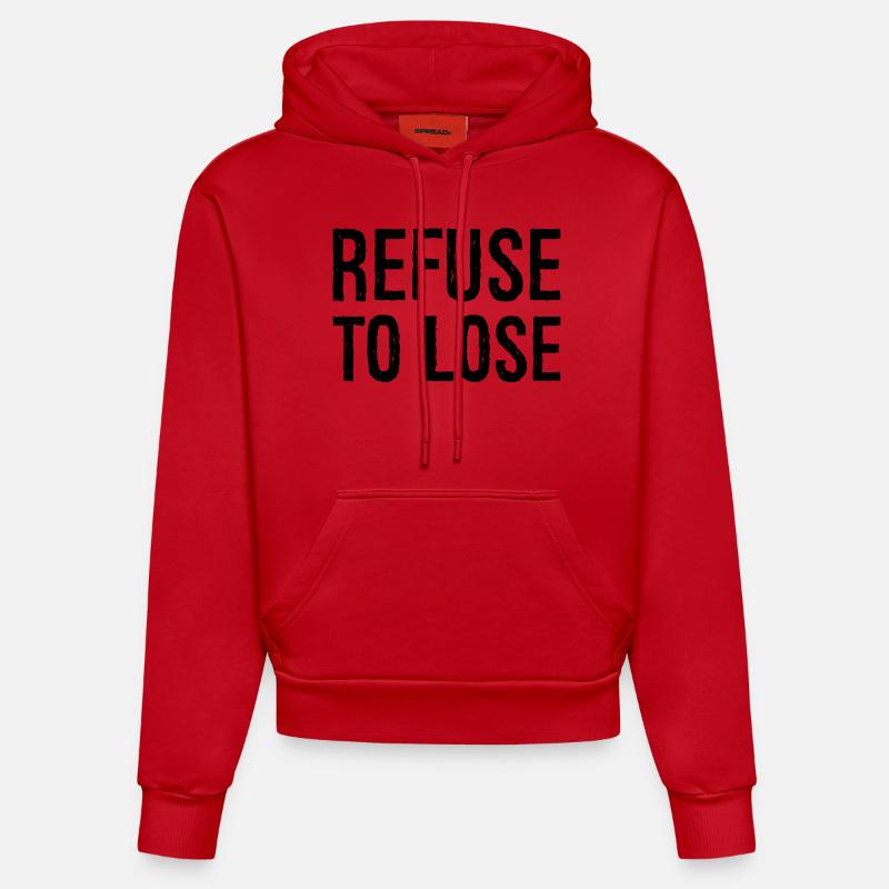 Refuser de perdre - Sweat à capuche bio ajusté fabriqué en UE - rouge