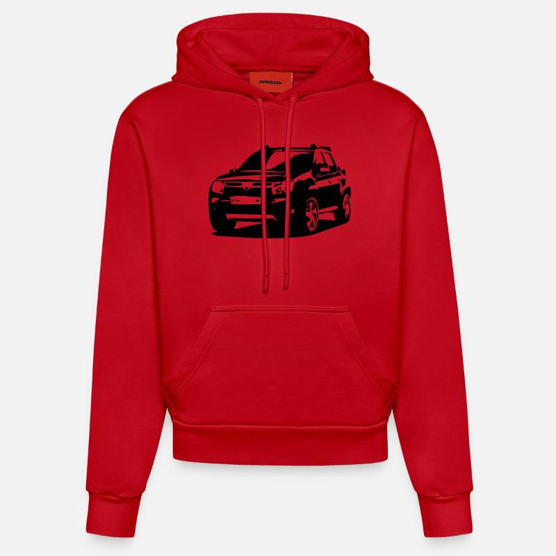  Duster - Sweat à capuche bio ajusté fabriqué en UE - rouge