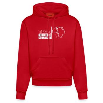 TEAM Miniature Schnauzer Hunde Hund Wilsigns - Organic Fitted Hoodie Made in EU - Rot - Vorne
