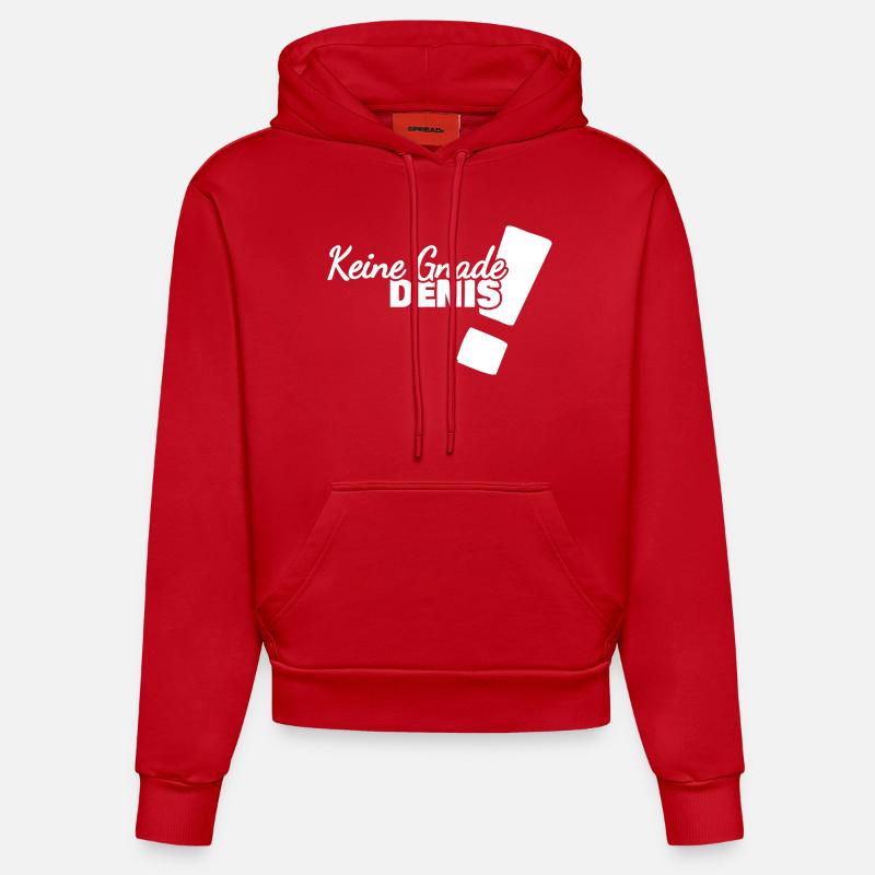 Denis comme drôle - Sweat à capuche bio ajusté fabriqué en UE - rouge
