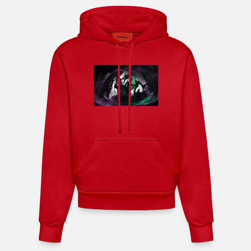 Libellitch - Sweat à capuche bio ajusté fabriqué en UE - rouge