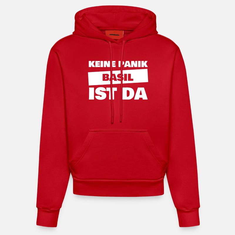 Cadeau pour le basilic - Sweat à capuche bio ajusté fabriqué en UE - rouge