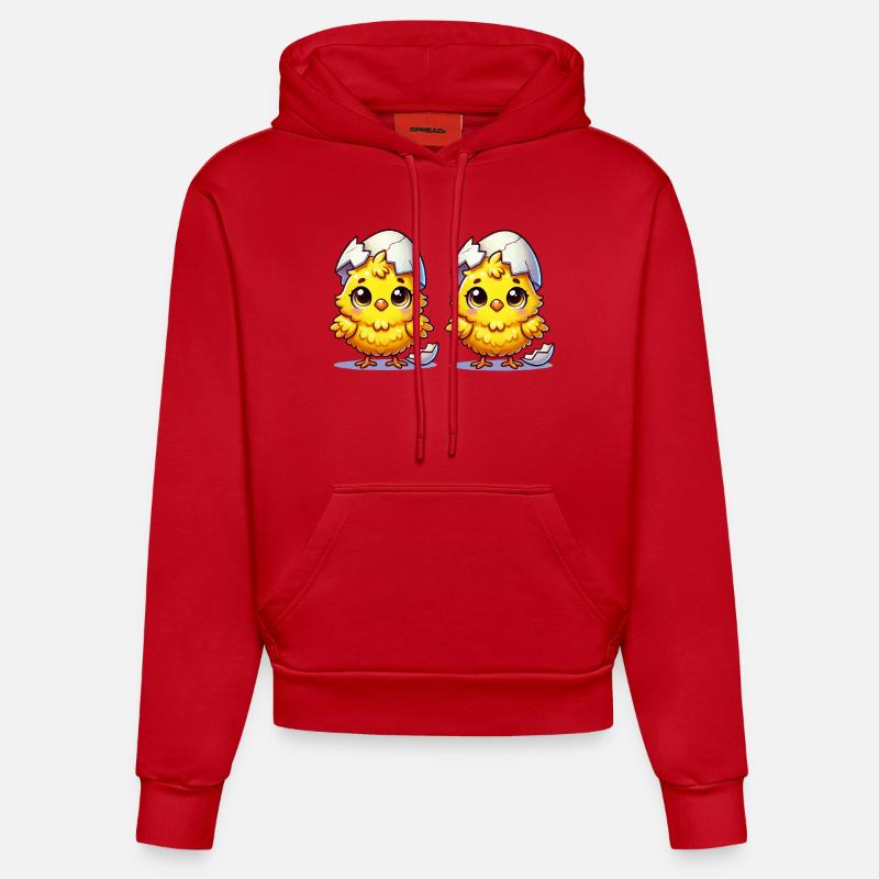 Bande dessinée Chiecken 2 - Sweat à capuche bio ajusté fabriqué en UE - rouge