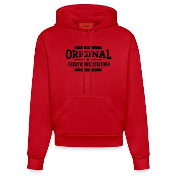 Flechtwerkgestalterin - Organic Fitted Hoodie Made in EU - Rot - Vorne