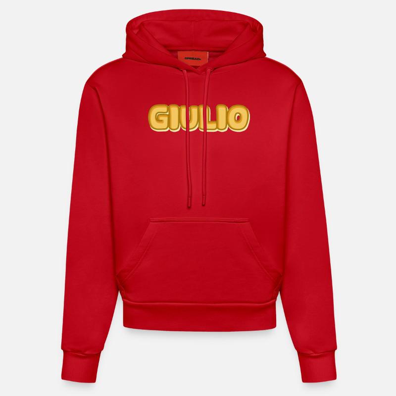 Cadeau pour Giulio - Sweat à capuche bio ajusté fabriqué en UE - rouge