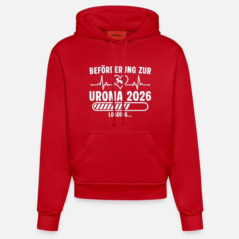Promotion au poste d’arrière-grand-mère 2026 invitations - Sweat à capuche bio ajusté fabriqué en UE - rouge