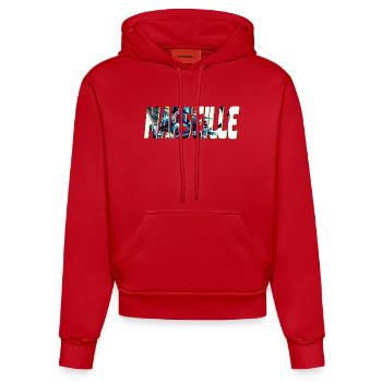 Marseille stylized comic book design - Organic Fitted Hoodie Made in EU - red - Front