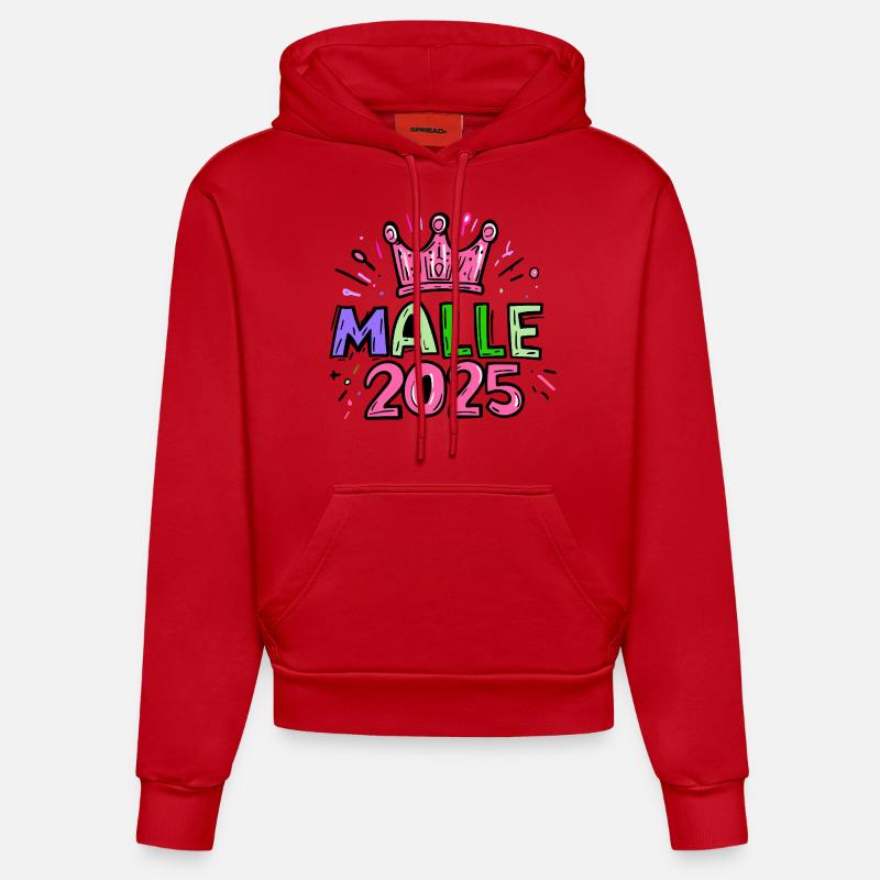 Malle 2025 Majorque - Sweat à capuche bio ajusté fabriqué en UE - rouge