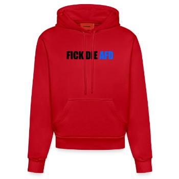 Fick die afd - Organic Fitted Hoodie Made in EU - Rot - Vorne