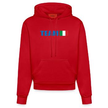 Support-Team Italien - Organic Fitted Hoodie Made in EU - Rot - Vorne