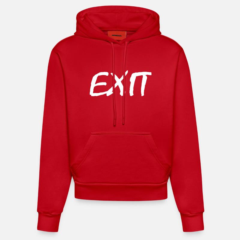 Exit - Sweat à capuche bio ajusté fabriqué en UE - rouge