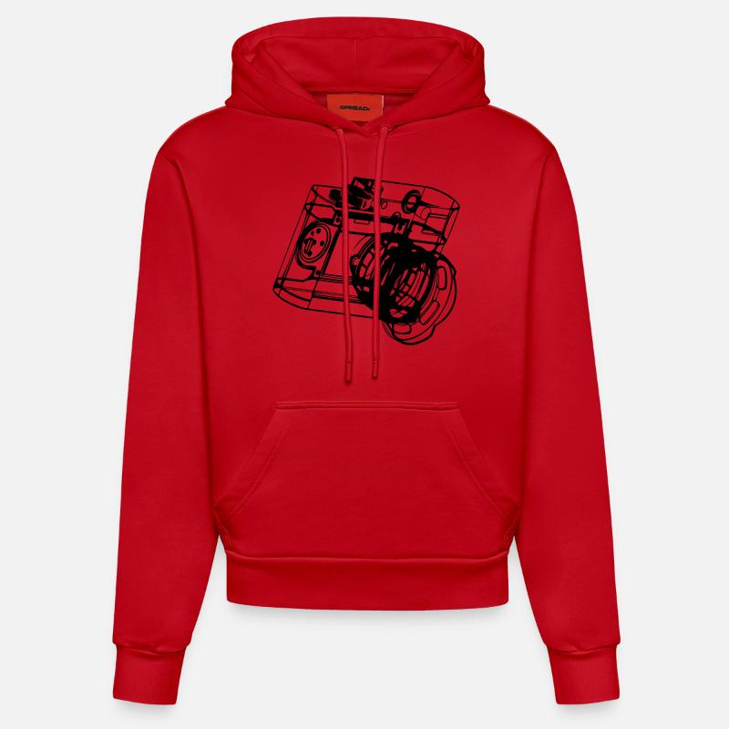 Camera - Sweat à capuche bio ajusté fabriqué en UE - rouge