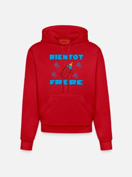 SOON BROTHER - Organic Fitted Hoodie Made in EU - red