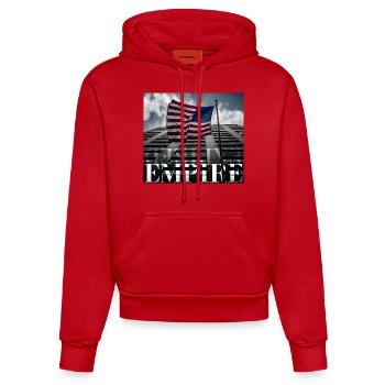 EXPIREDEMPIRE_STARSNSTRIPES - Organic Fitted Hoodie Made in EU - Rot - Vorne