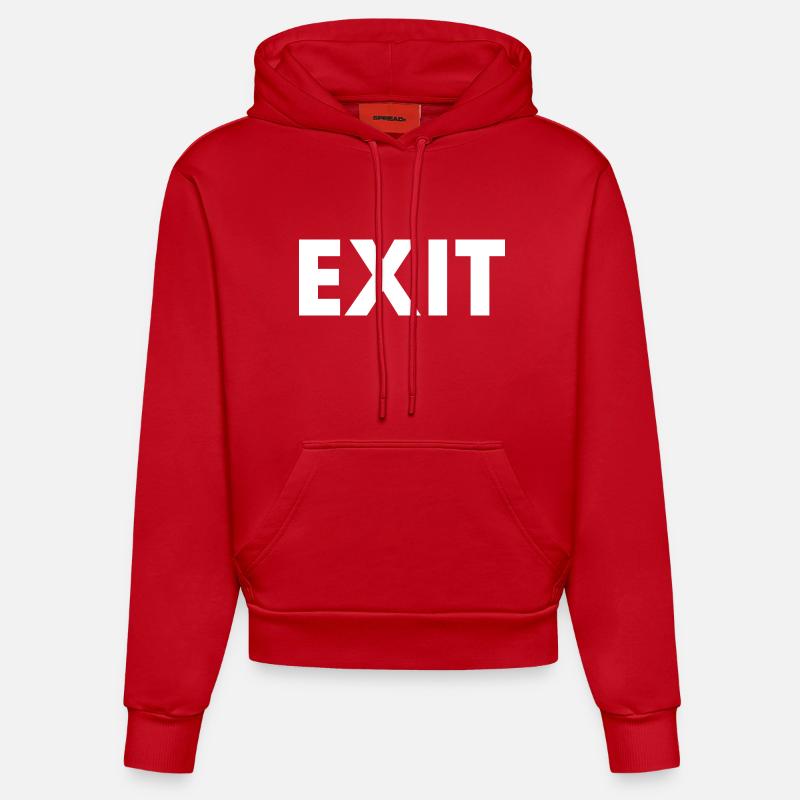 Exit - Sweat à capuche bio ajusté fabriqué en UE - rouge