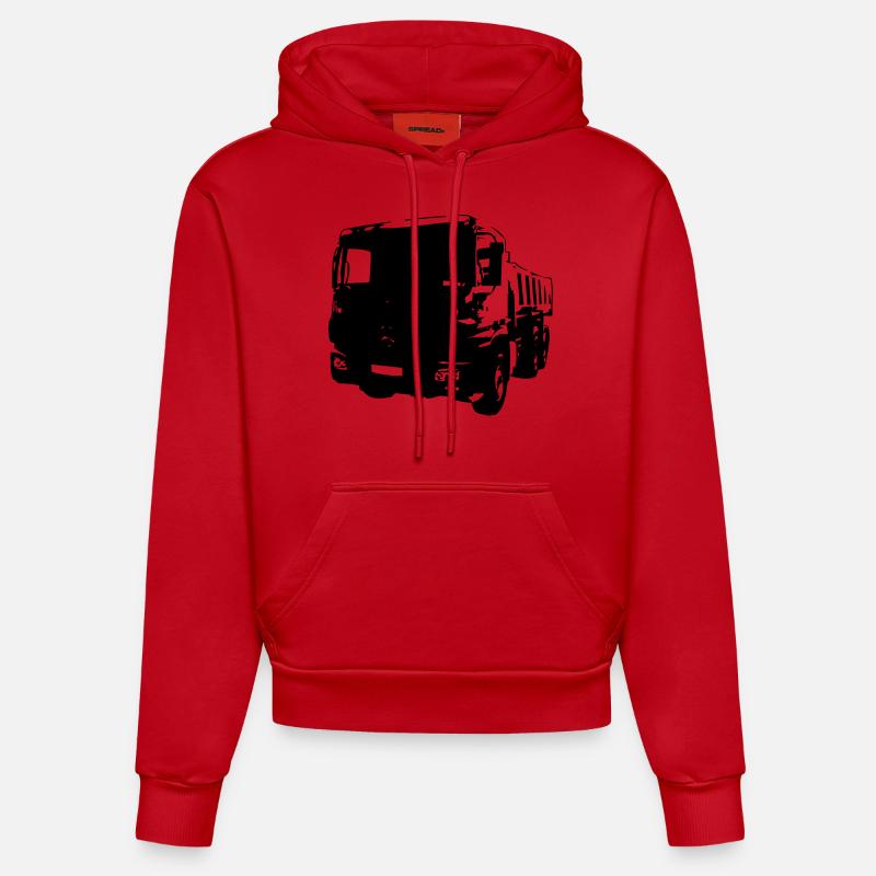 benne - Sweat à capuche bio ajusté fabriqué en UE - rouge