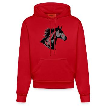 Beautiful Horse Head - Organic Fitted Hoodie Made in EU - Rot - Vorne