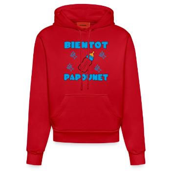 BIENTOT PAPOUNET - Sweat à capuche bio ajusté fabriqué en UE - rouge - Devant