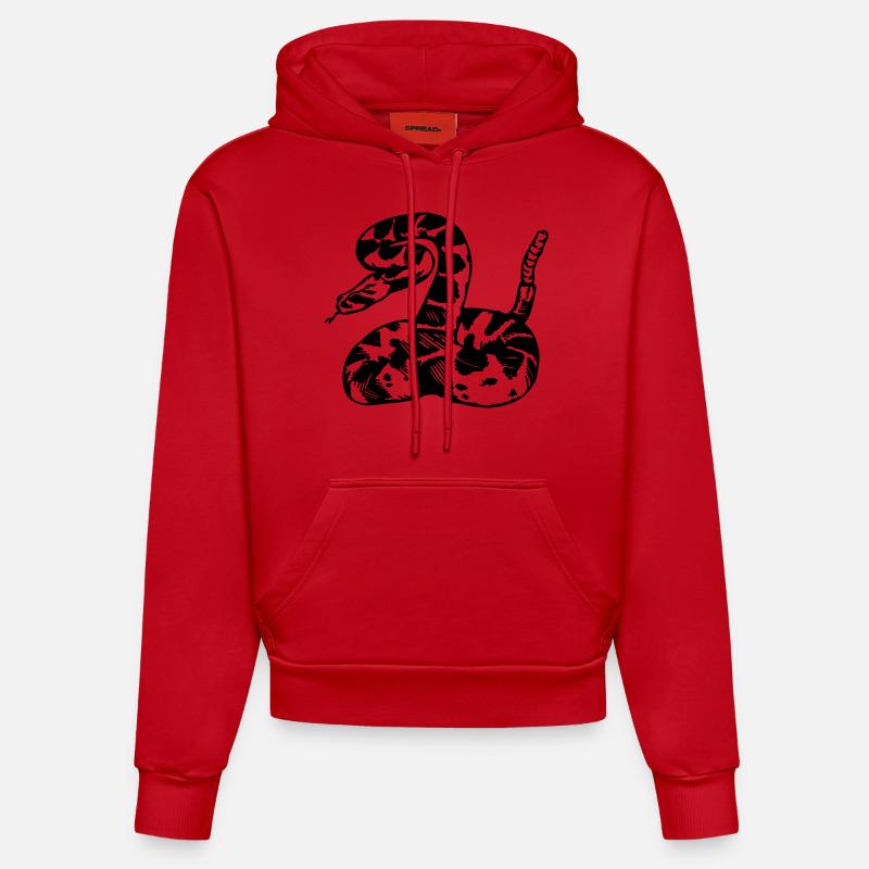 rattlesnake - Sweat à capuche bio ajusté fabriqué en UE - rouge