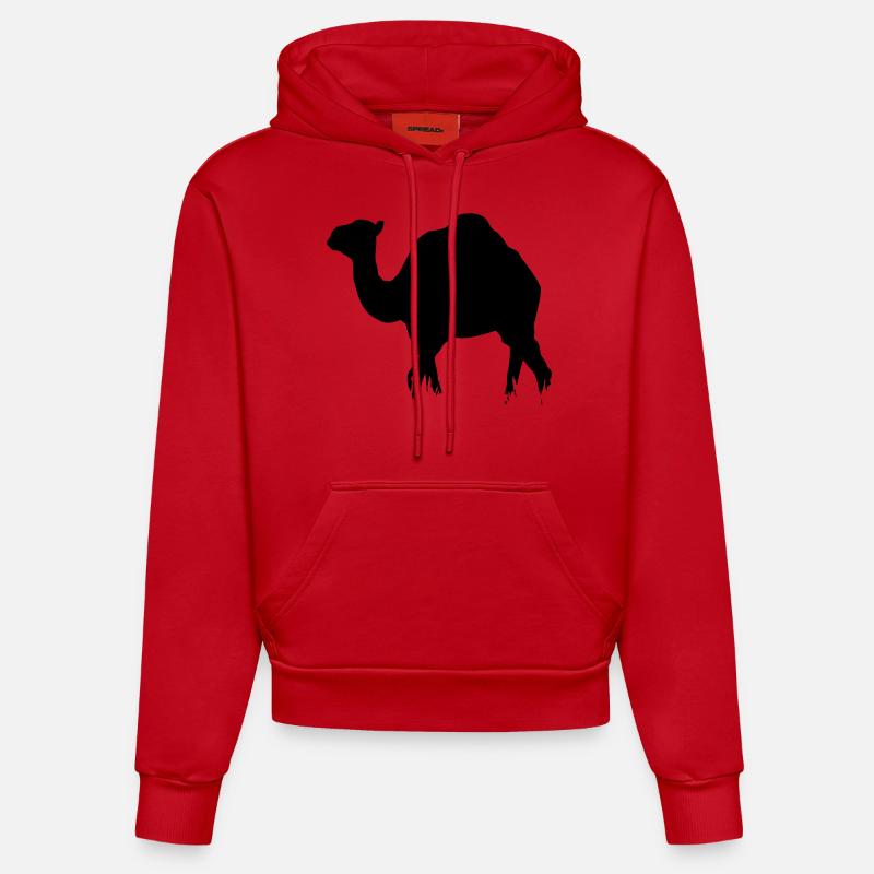 Dromedar - Camel - Organic Fitted Hoodie Made in EU - Rot
