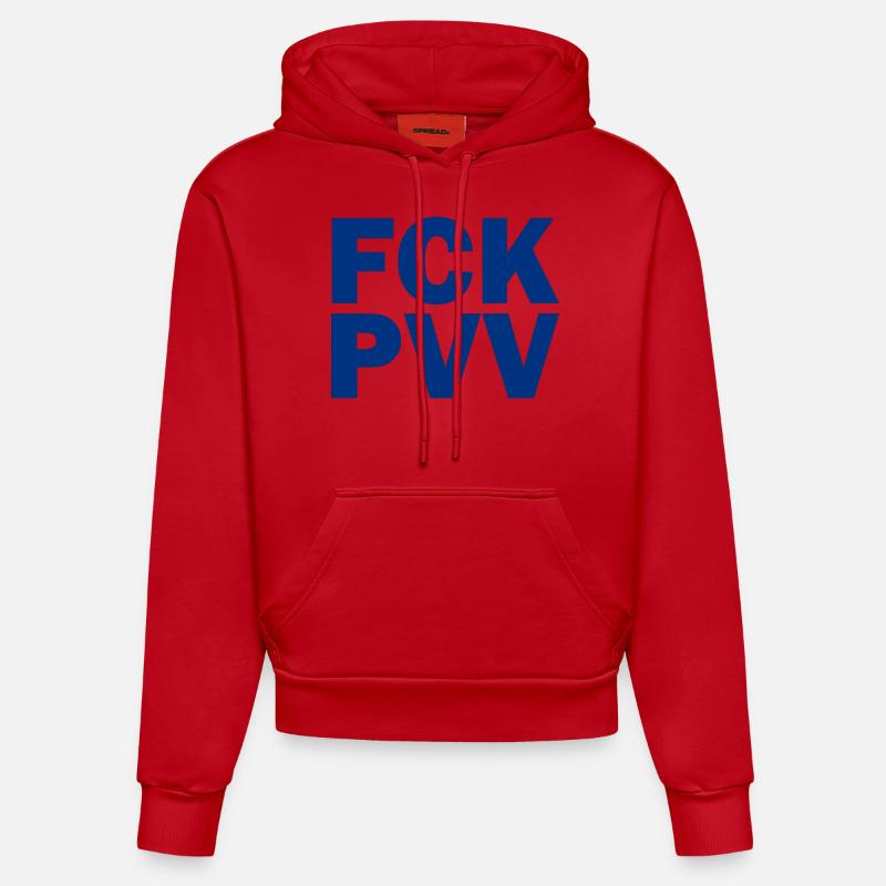 pvv - Sweat à capuche bio ajusté fabriqué en UE - rouge