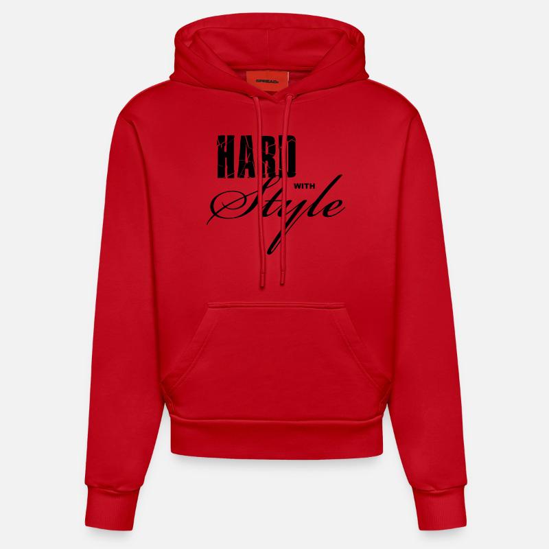 Hard with Style - Sweat à capuche bio ajusté fabriqué en UE - rouge