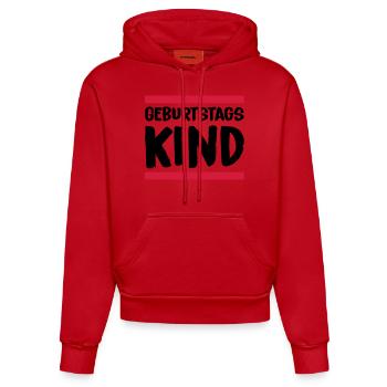 geburtstagskind_002 - Organic Fitted Hoodie Made in EU - Rot - Vorne