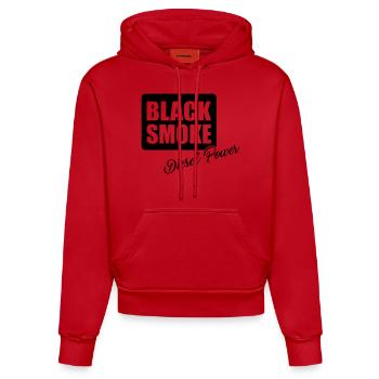 Black smoke - Organic Fitted Hoodie Made in EU - Rot - Vorne